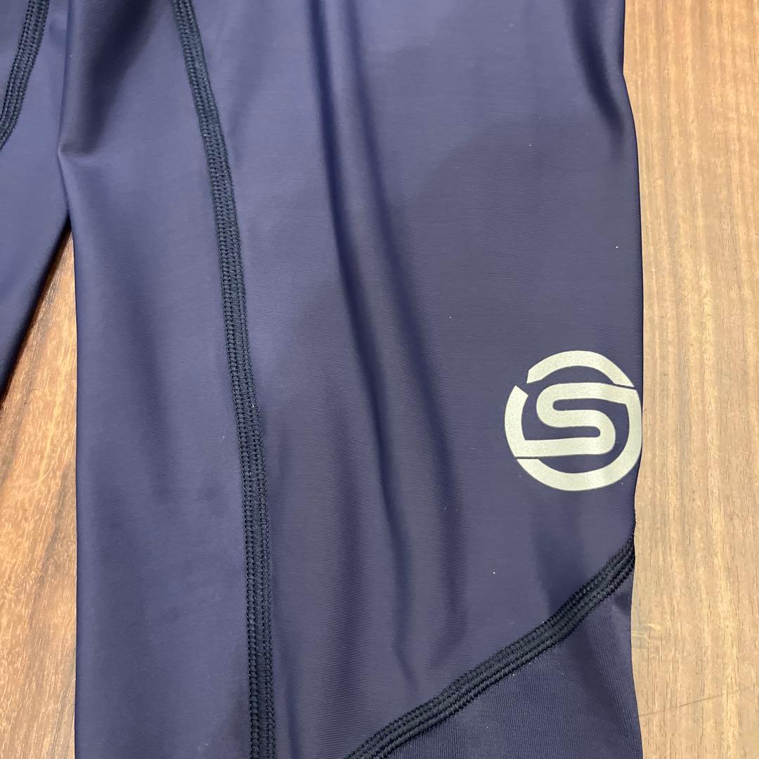 SKINS 3 SERIES メンズ ロングタイツ L ネイビーブルー