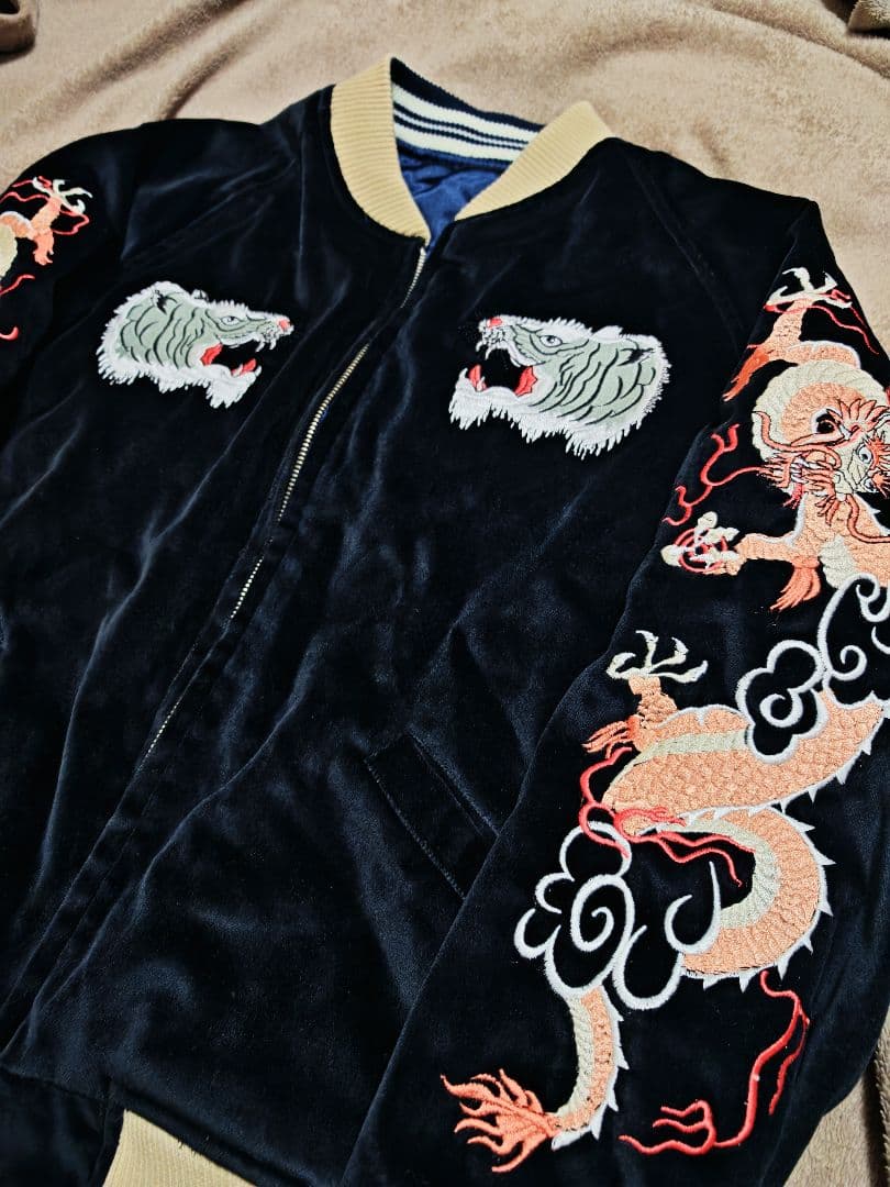 Jungle Storm 美品 未使用近 ２面 日本限定 スカジャン 別珍 虎鷲