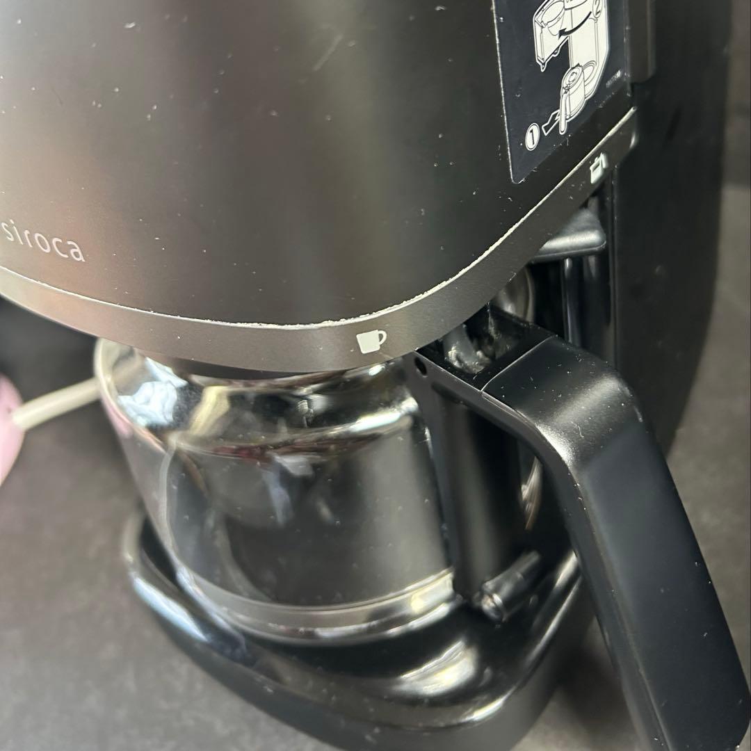 中古　sirocaコーン式コーヒーメーカー　SC-C251 珈琲豆　ブラック　黒