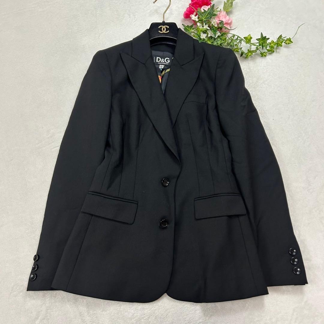 J577 美品 M ドルチェアンドガッバーナ スーツ上下 ブラック レディース