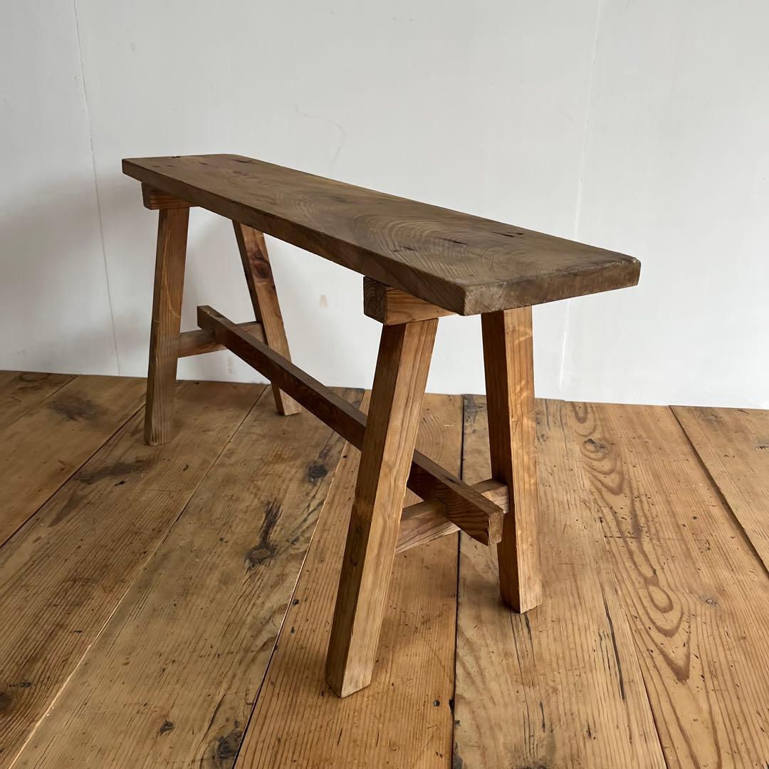 アンティーク 木製 展示台 ベンチ スツール 無垢材 レトロ 無塗装 z802