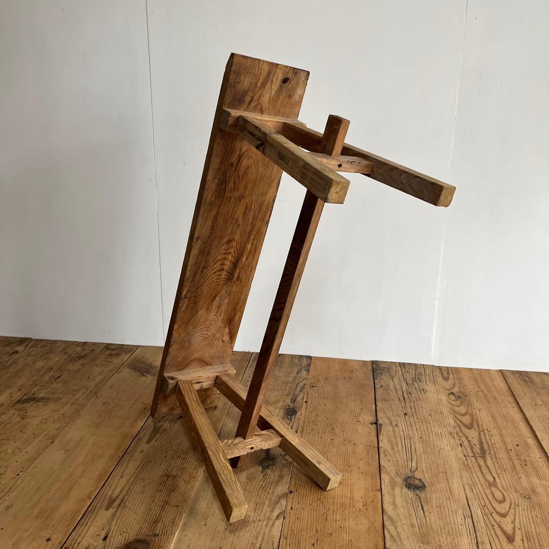 アンティーク 木製 展示台 ベンチ スツール 無垢材 レトロ 無塗装 z802