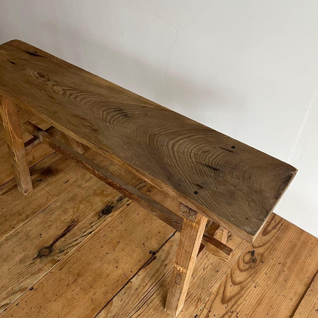 アンティーク 木製 展示台 ベンチ スツール 無垢材 レトロ 無塗装 z802