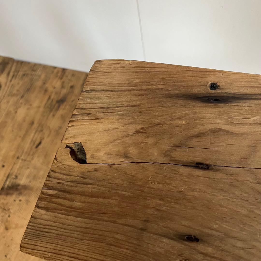 アンティーク 木製 展示台 ベンチ スツール 無垢材 レトロ 無塗装 z802