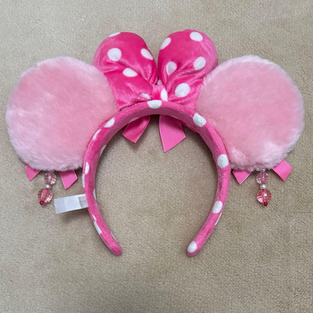 ディズニー カチューシャ ミニー 水玉 イヤリング ピンク ラメ ふわふわ
