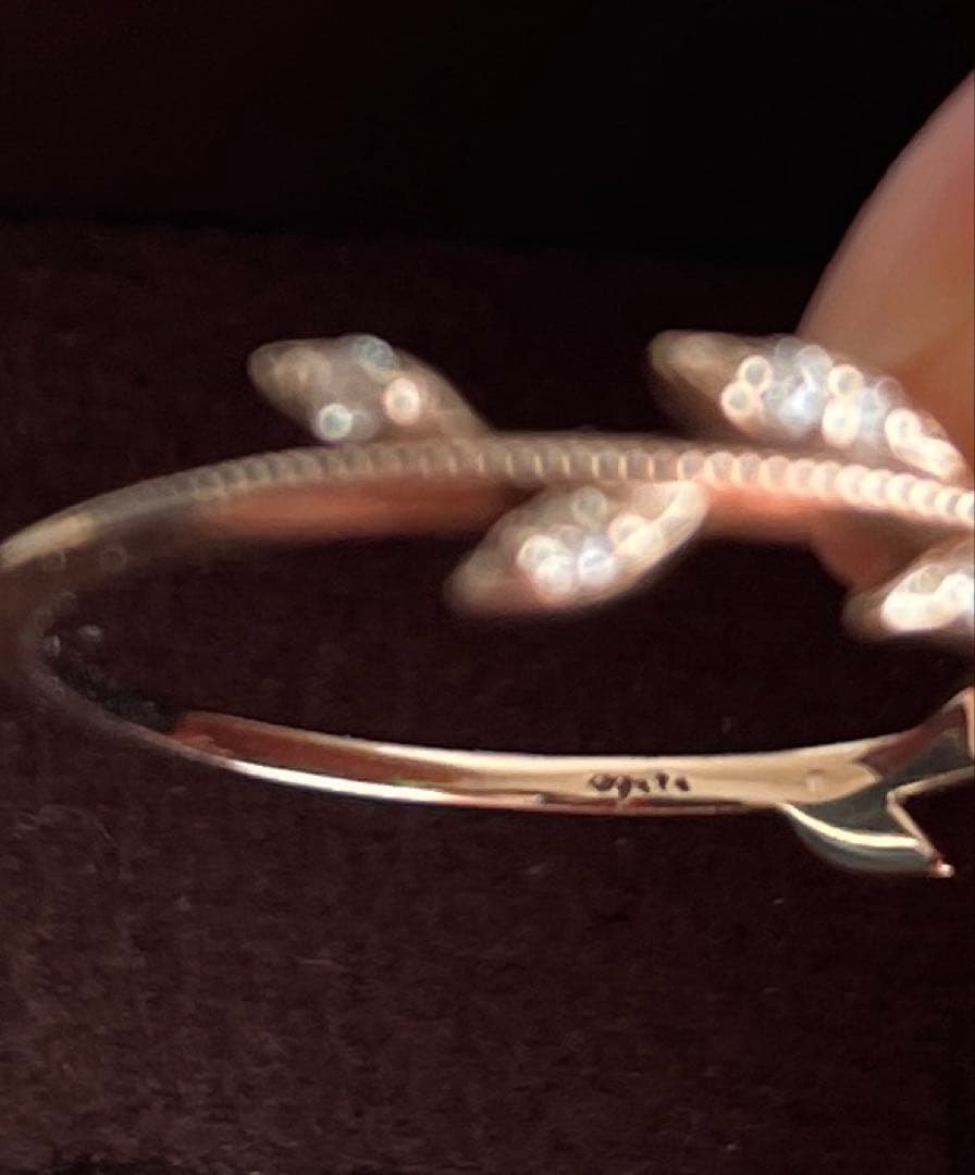 agete アガット　月桂樹　ローレルリーフリング　K10