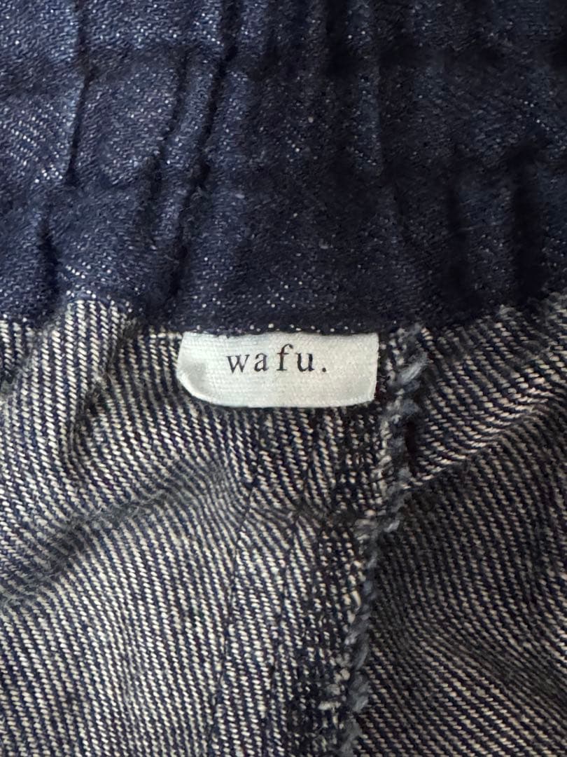 wafu リネンデニム ワイドイージーパンツ ／ ダークインディゴ
