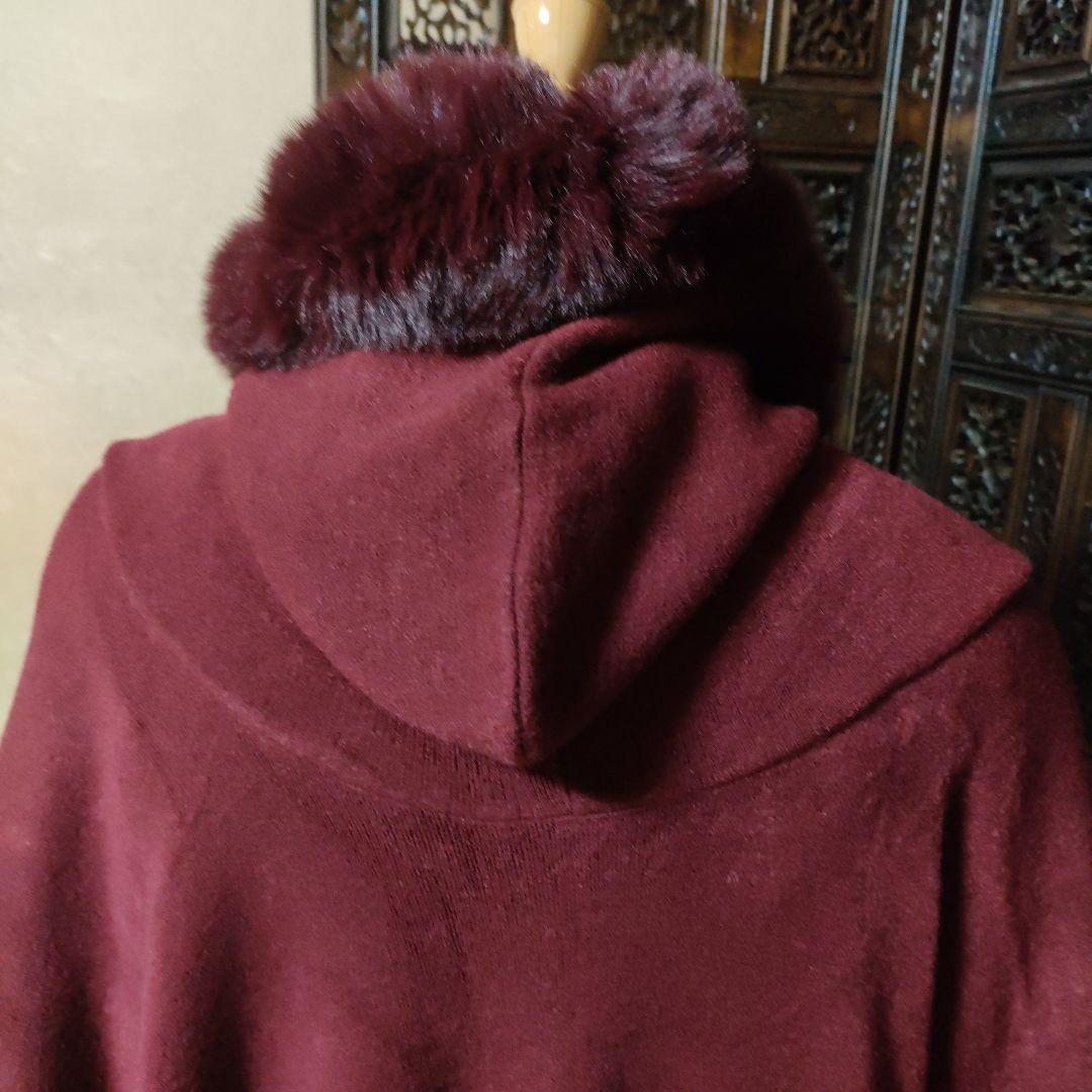 ケープ。ワインカラー バッグとセットです。