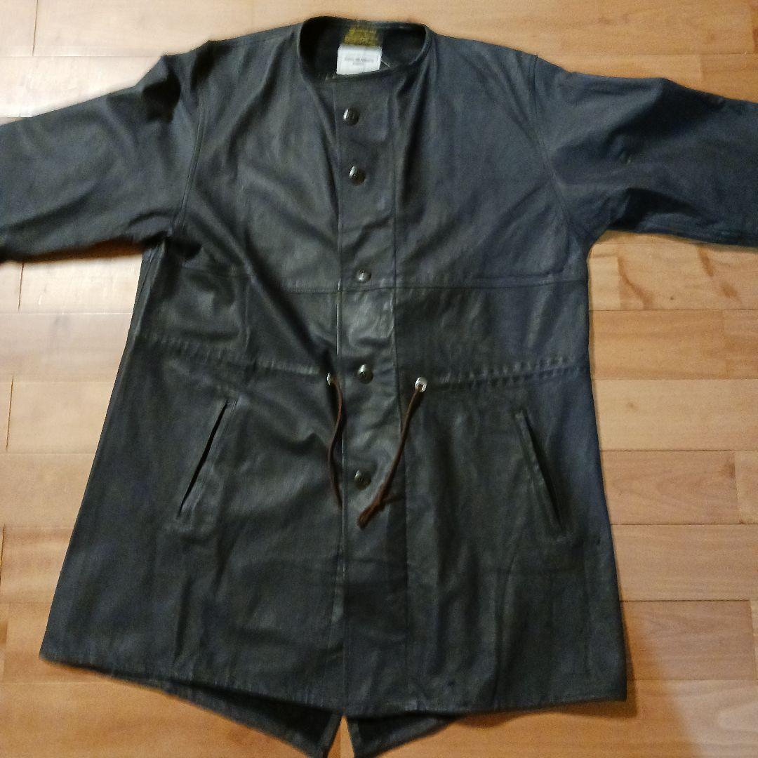【試着のみ極美品】Varde77 ダメージレザーコート 62s US ARMY黒
