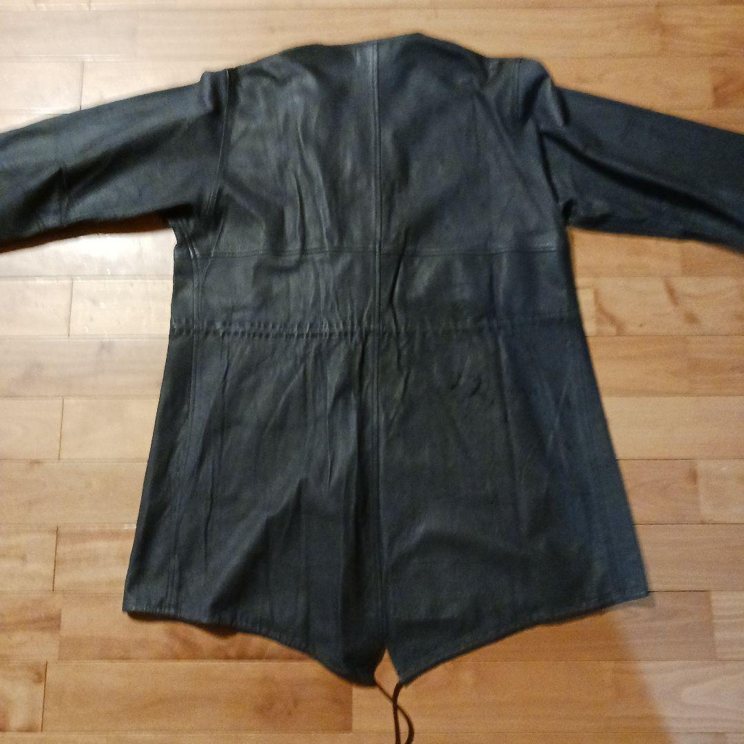 【試着のみ極美品】Varde77 ダメージレザーコート 62s US ARMY黒