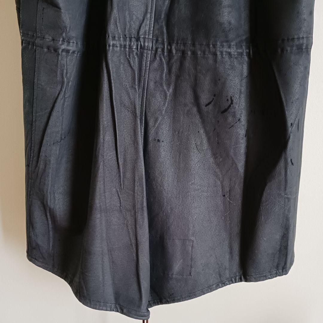 【試着のみ極美品】Varde77 ダメージレザーコート 62s US ARMY黒