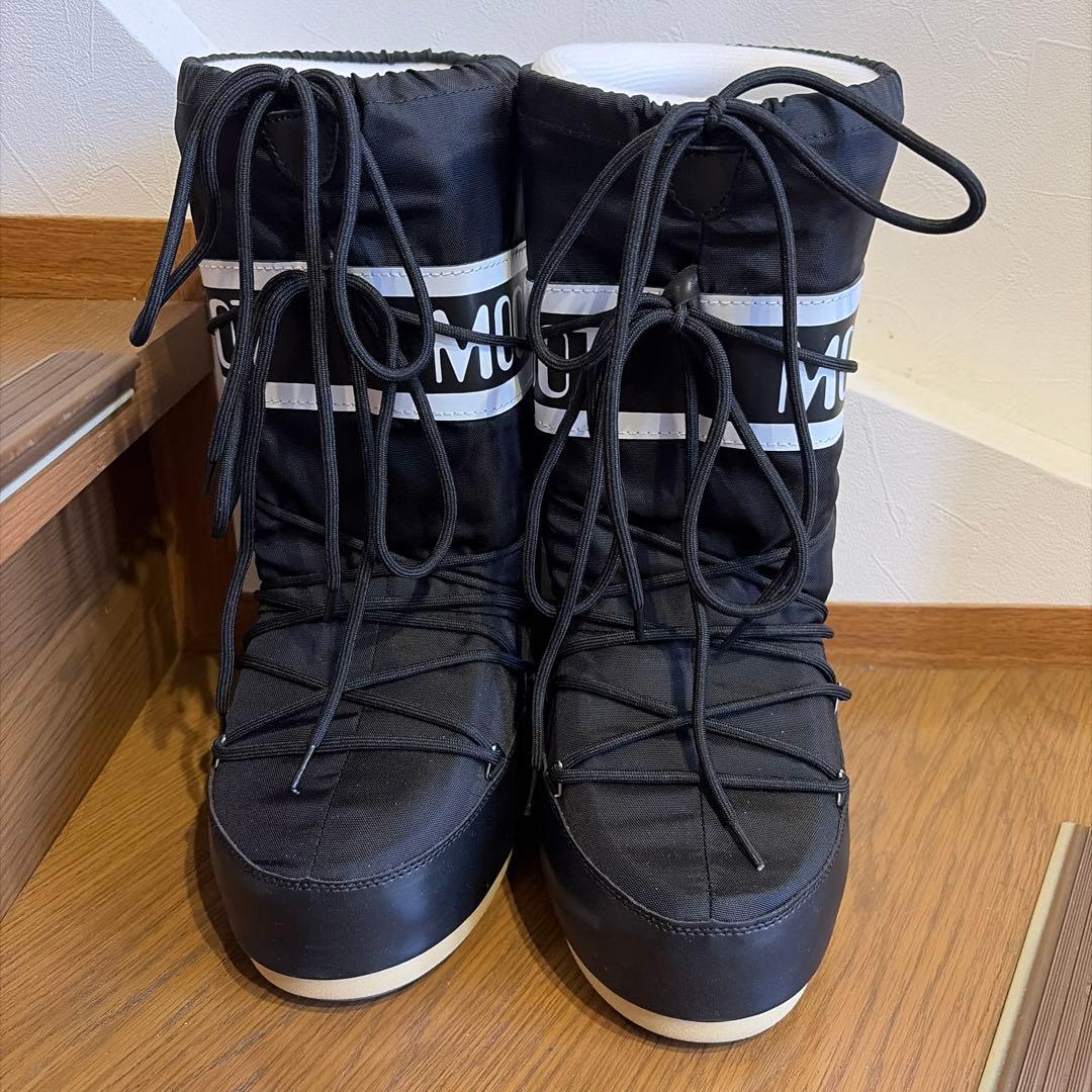 MOON BOOT ムーンブーツ ブラックバックホワイト 39/41 美品