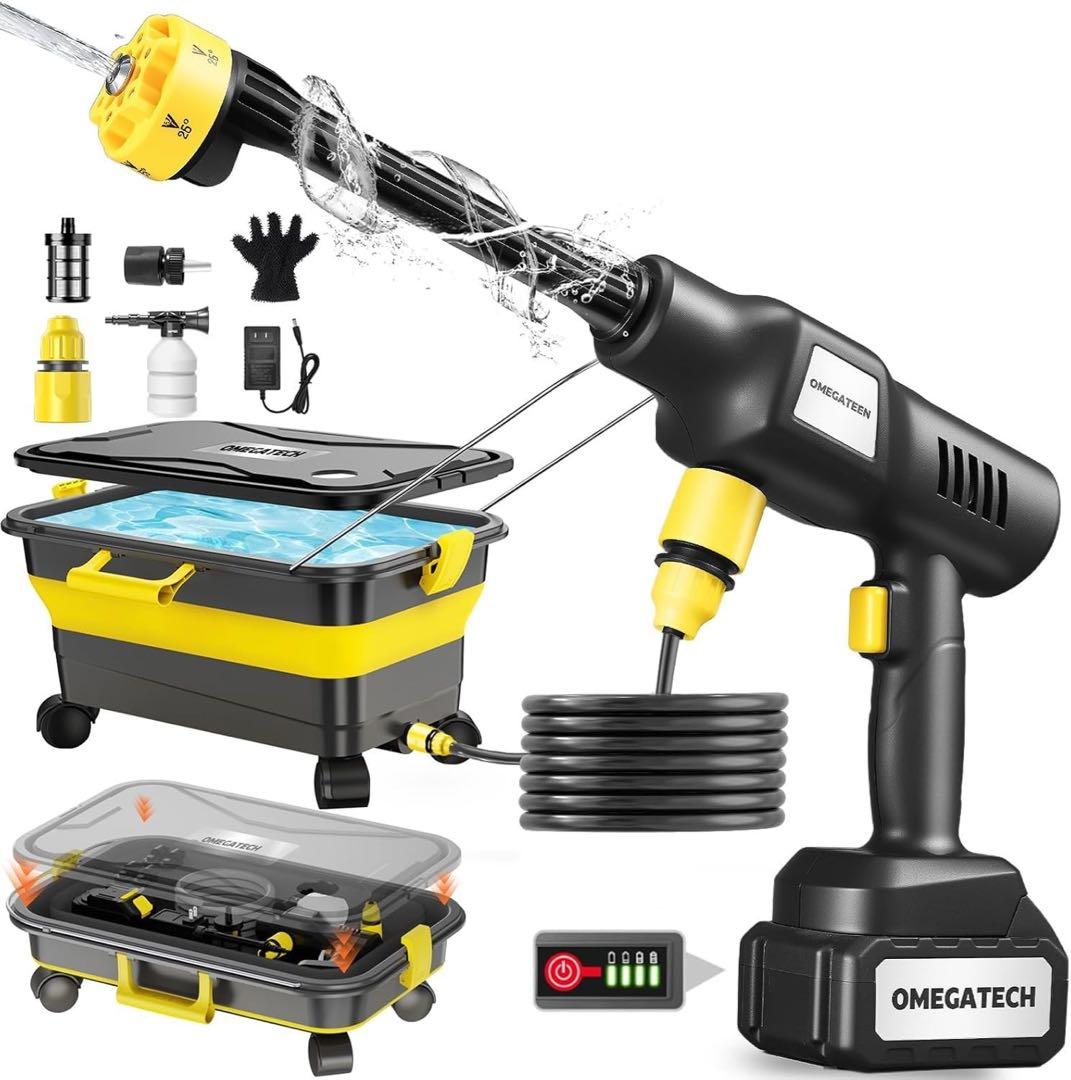 高圧洗浄機 20L折り畳みバケツ 国内洗浄店監修 8MPa コードレス 充電式