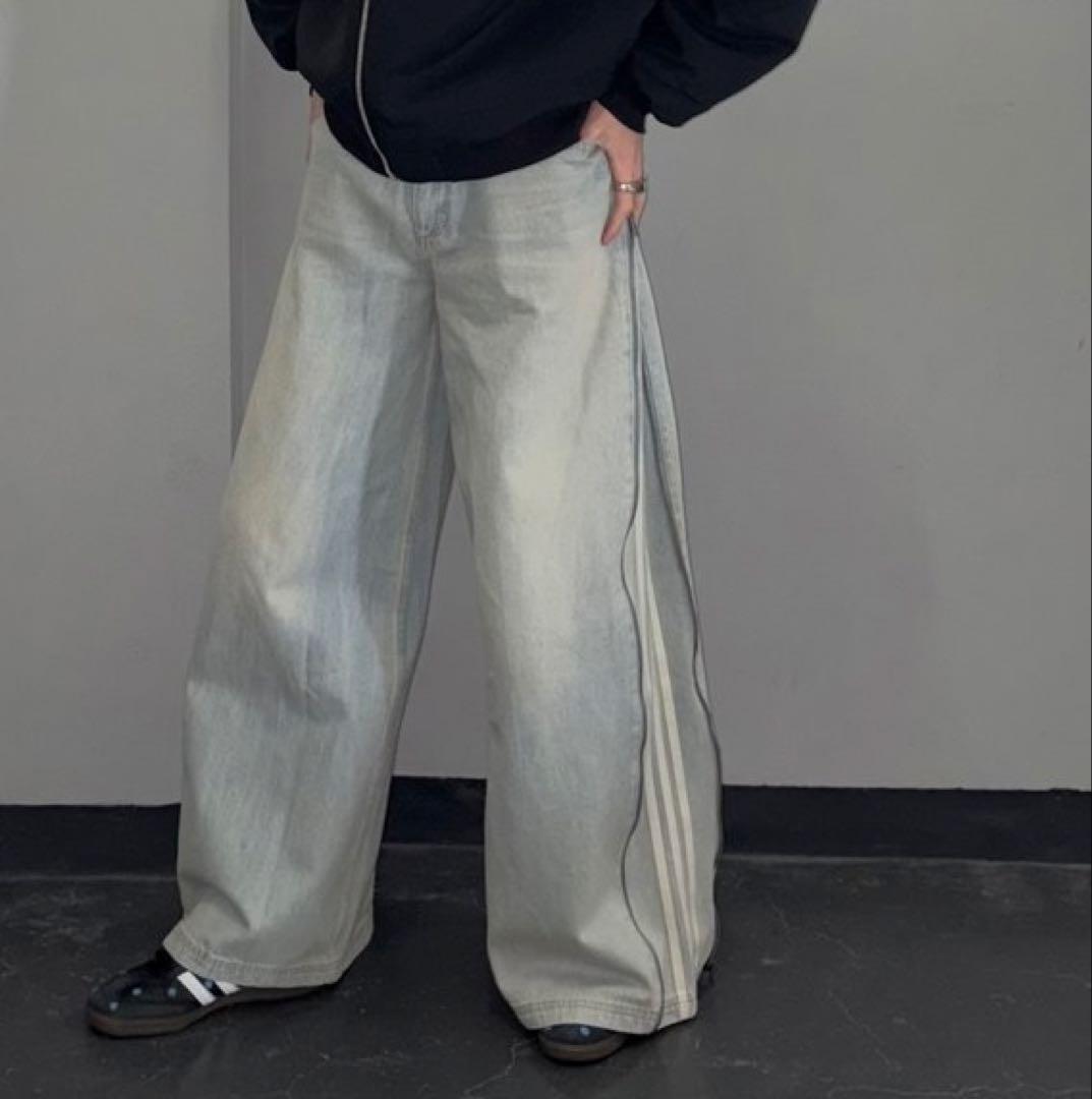 りーたん様　新品24 】ADILENIUMシーズンジップウォッシュドデニムパンツ