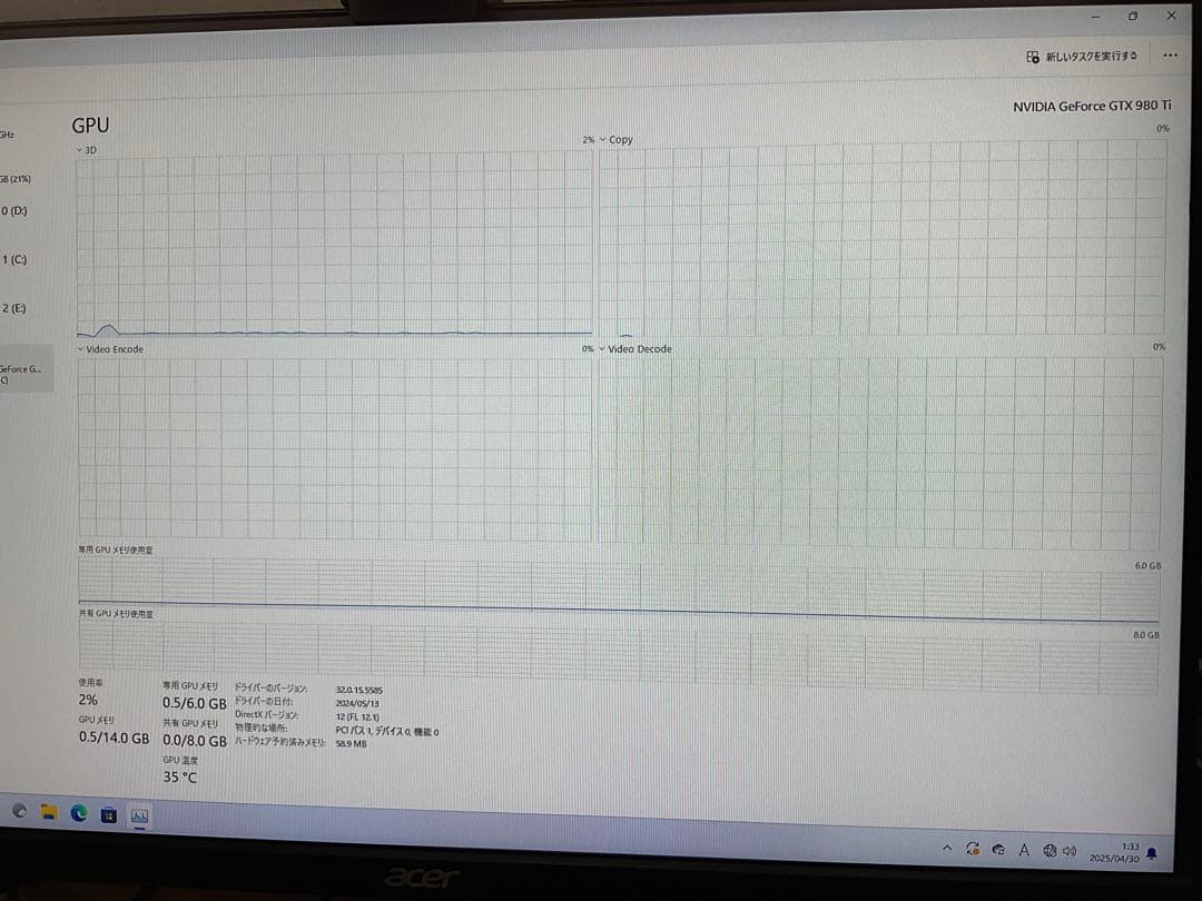 NVIDIA GTX 980 Ti グラフィックボード