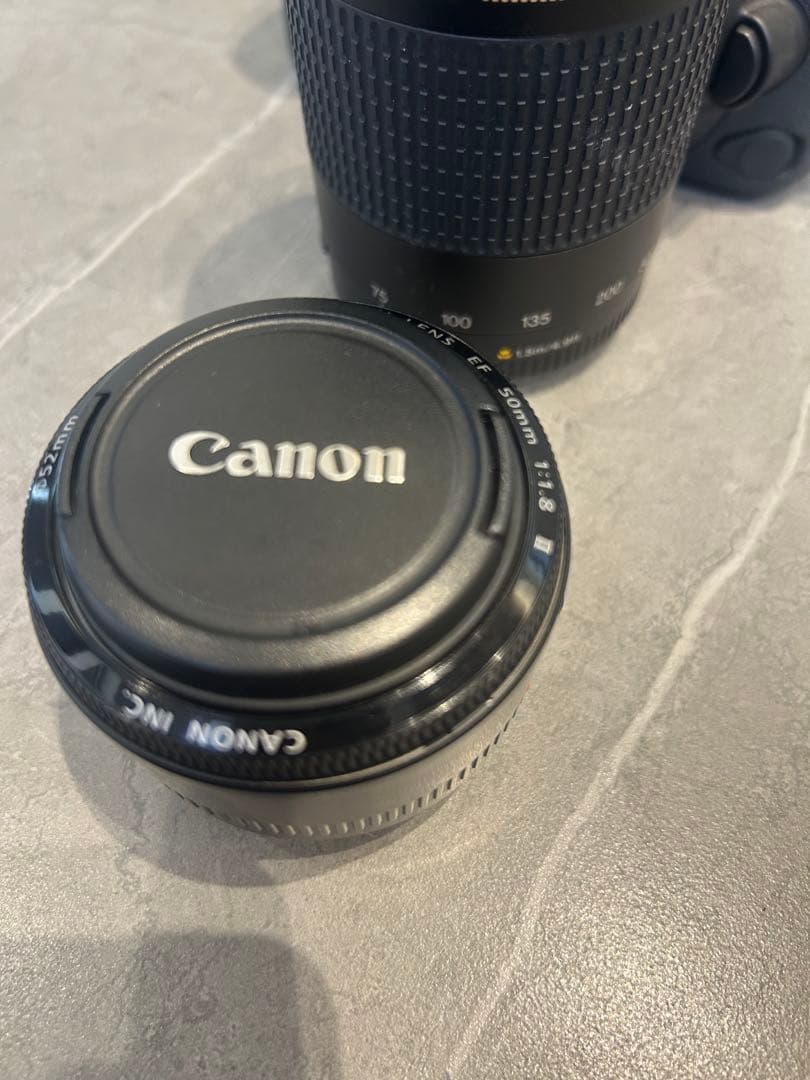 フルサイズ対応EF 75-300mmレンズ、50mm単焦点レンズの2個セット