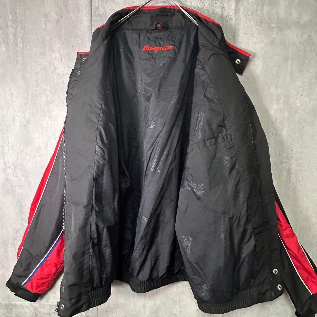 激レア snap on レーシング ブルゾン 刺繍 ジャケット 黒 赤 XL