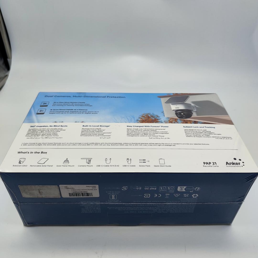 Anker Eufy SoloCam S340 屋外防犯カメラ 3K画質