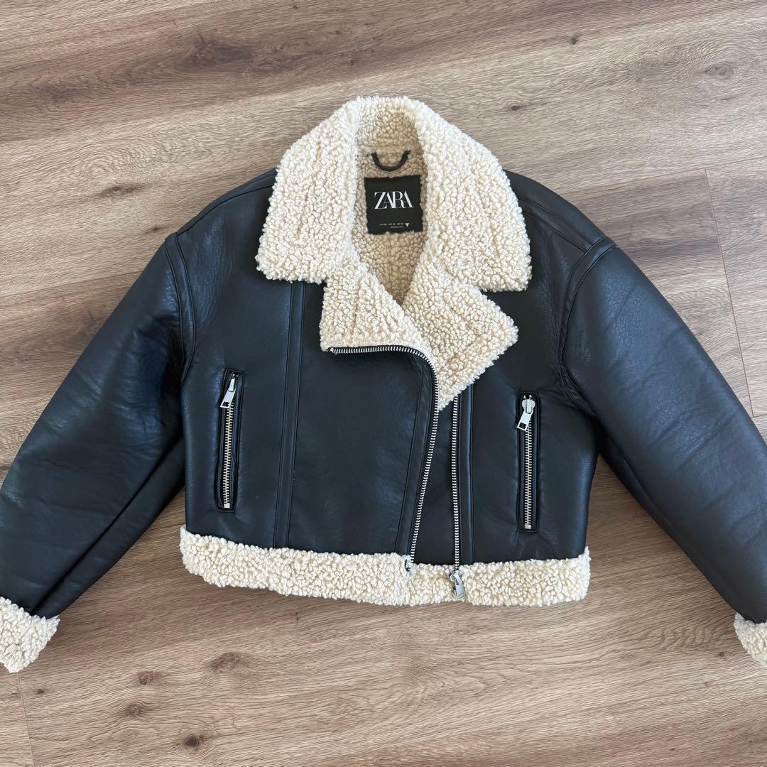 ZARA レザージャケット　ボアジャケット　ライダース