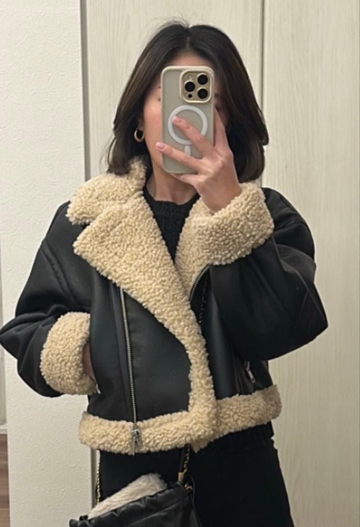 ZARA レザージャケット　ボアジャケット　ライダース