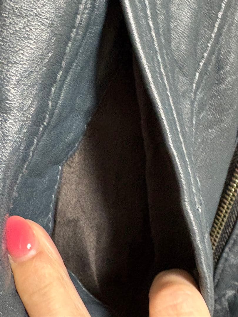 美品　RUPERT EDGEダークブルー ネイビー系　レザージャケット　羊