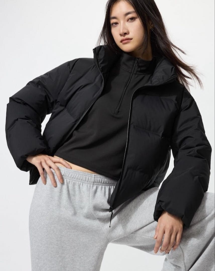 【新品】UNIQLO シームレスダウンショートジャケット　Lサイズ　ブラック