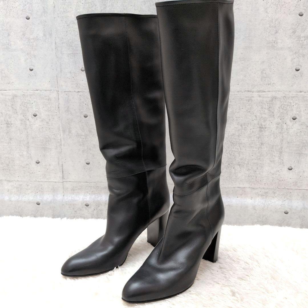 【美品】ペリーコ　メトロ　ロングブーツ　ポインテッドトゥ　チャンキーヒール　黒