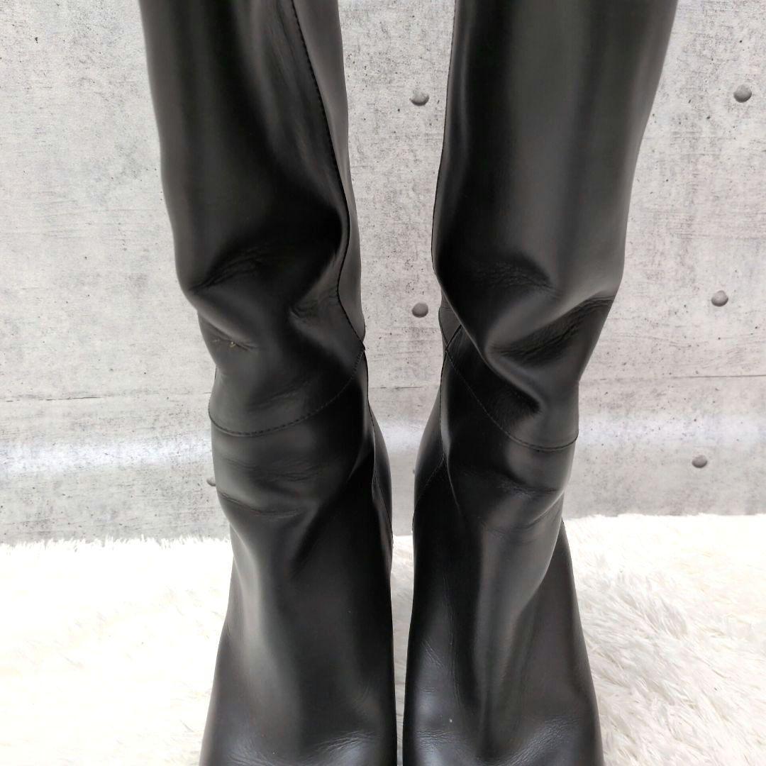 【美品】ペリーコ　メトロ　ロングブーツ　ポインテッドトゥ　チャンキーヒール　黒