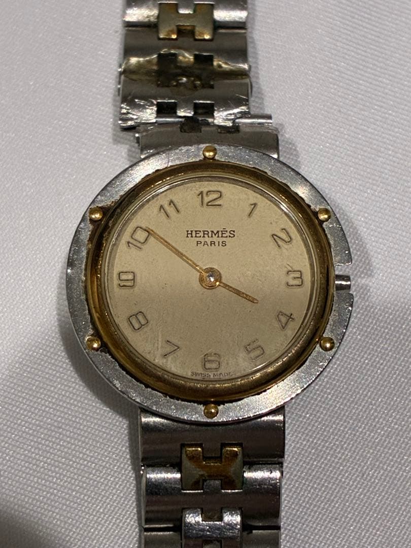 宝*斎様 【最終値下げ】HERMES クォーツ腕時計 シルバー/ゴールド