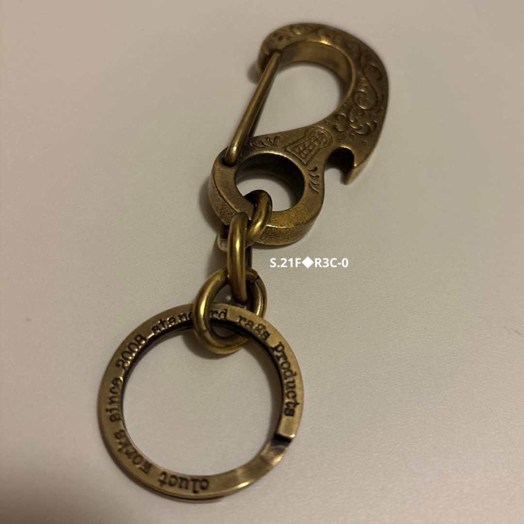 CLUCT 真鍮 ブラス 厚手カラビナ キーリング　両面に刻印クラフトマンシップ