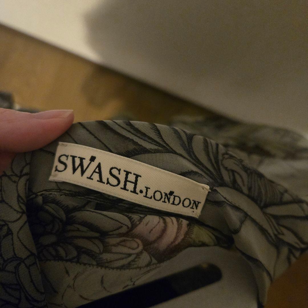SWASH LONDON 透け感プリントシャツ