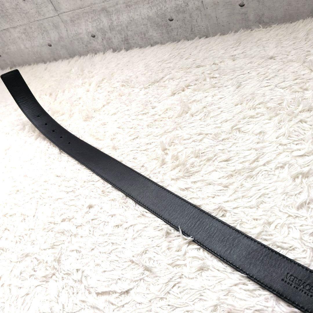 【未使用 タグ,保存袋付き】ヴェルサーチ　メデューサ　レザーベルト　シルバー