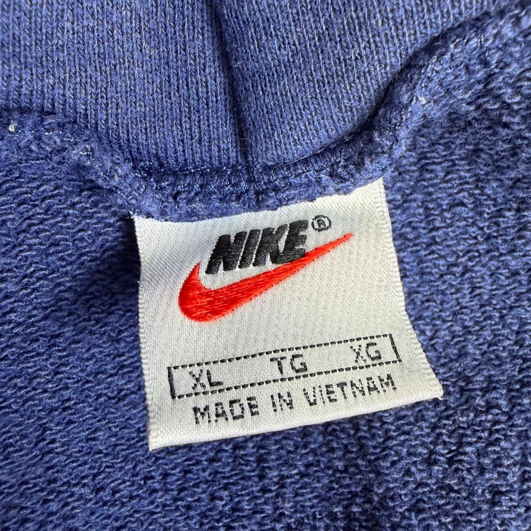 希少 90s NIKE ジップ パーカー スウェット ナイキ ネイビー