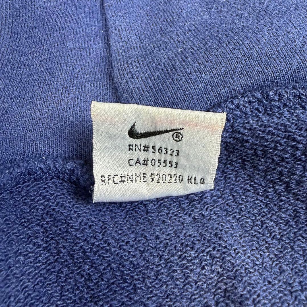 希少 90s NIKE ジップ パーカー スウェット ナイキ ネイビー