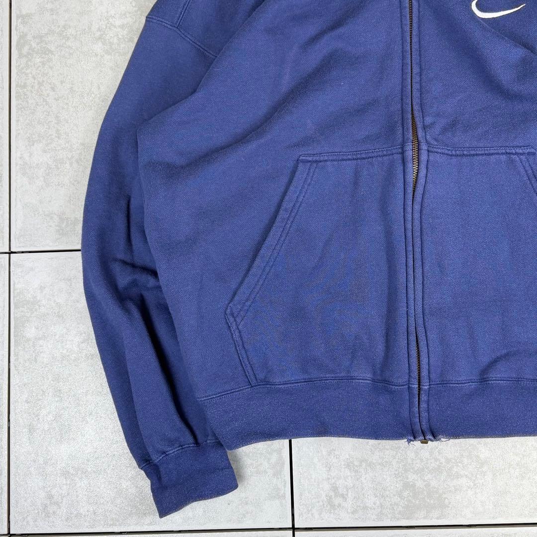 希少 90s NIKE ジップ パーカー スウェット ナイキ ネイビー