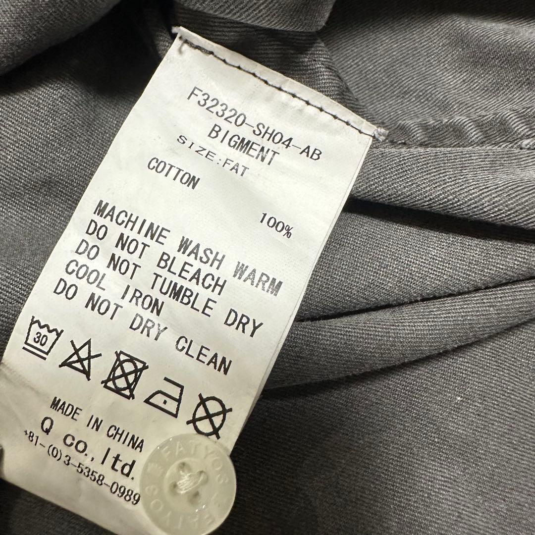 美品FAT BIGMENT シャツ　グレー