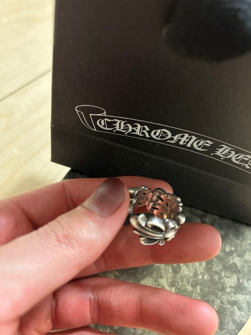 CHROME HEARTS フローラルクロスリング シルバー925