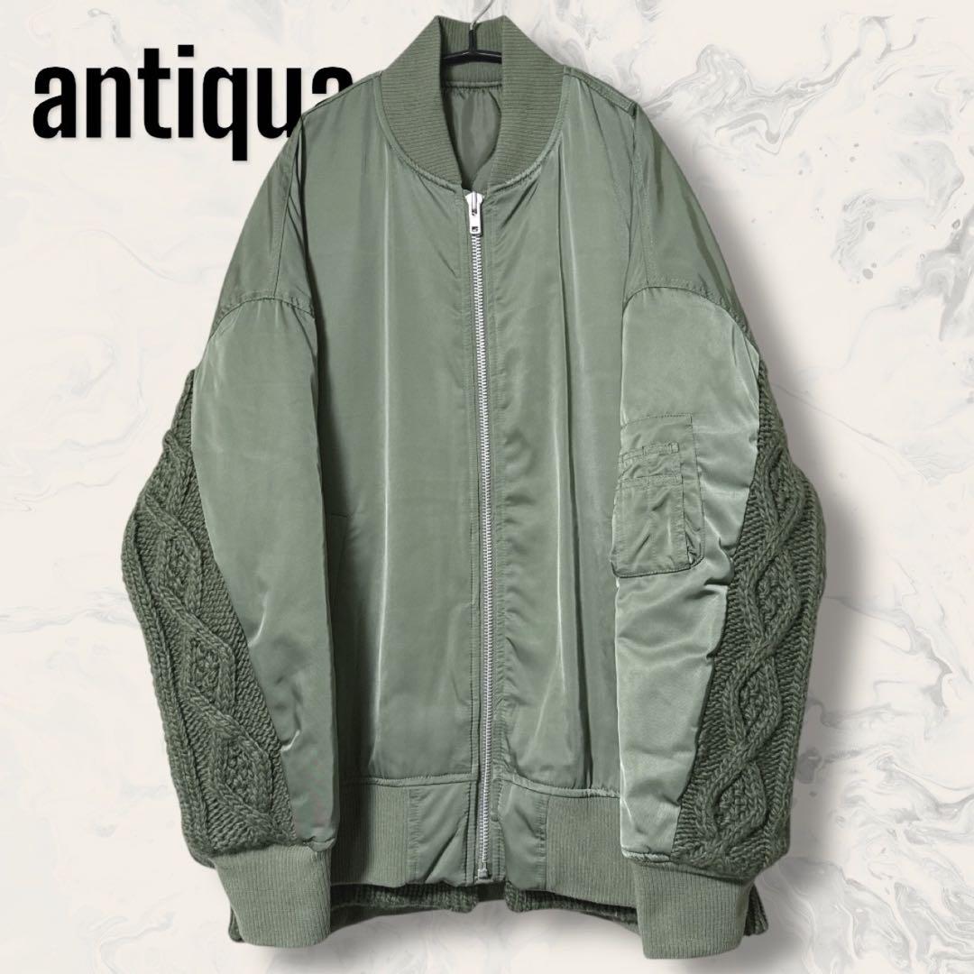 【未使用】 antiqua tree cafe ニット ドッキング MA-1