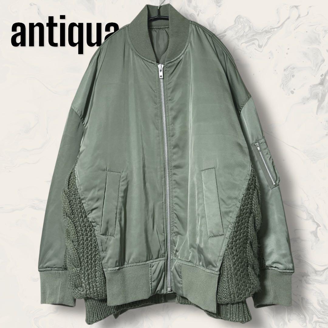 【未使用】 antiqua tree cafe ニット ドッキング MA-1