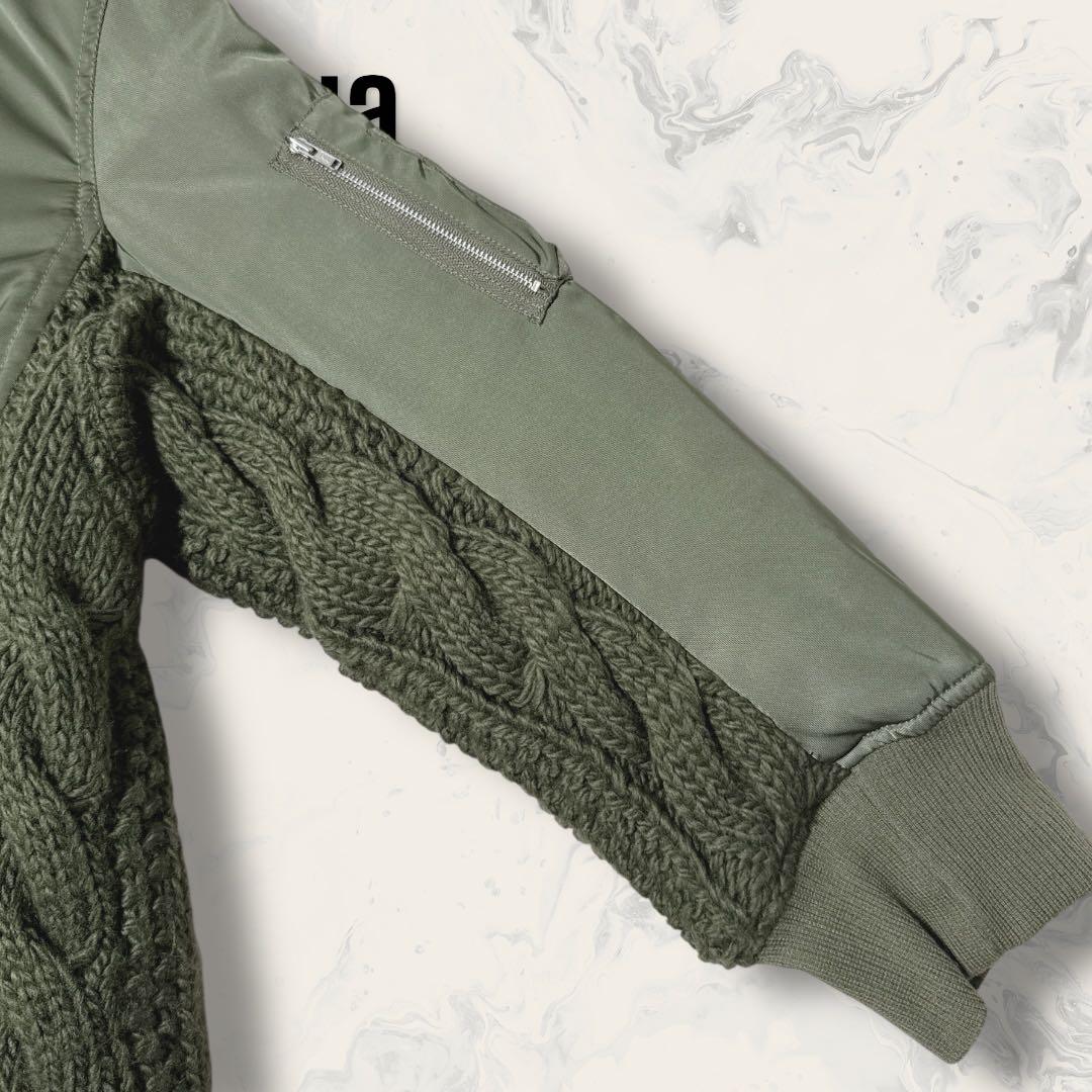 【未使用】 antiqua tree cafe ニット ドッキング MA-1