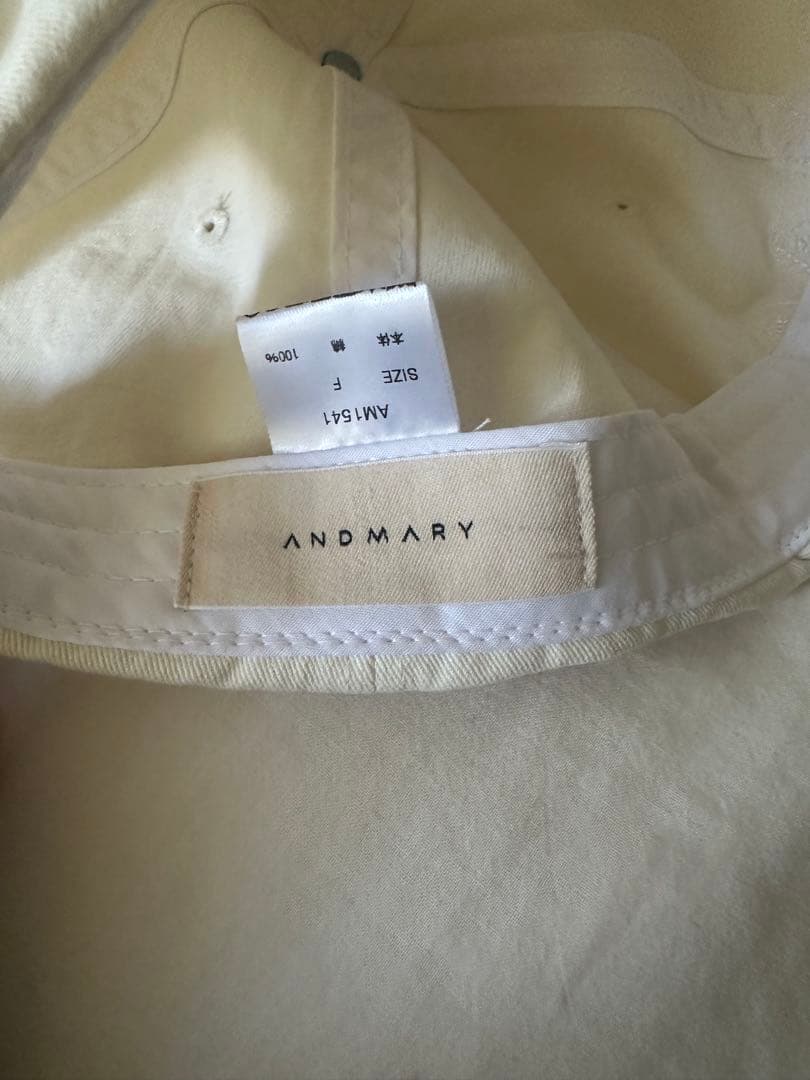 andmary キャップ ivory