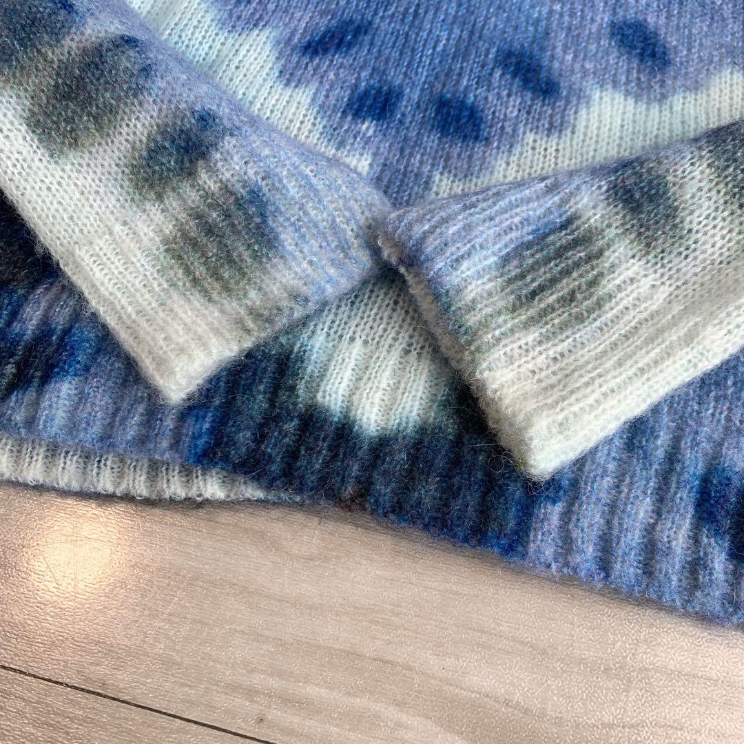 【マックスマーラ】極美品✨S.レディースタイダイ柄春ニット　ウール　ネイビー