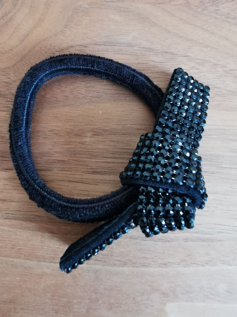 ★acca★ブラックドレスポニー★ヘアゴム★リボン