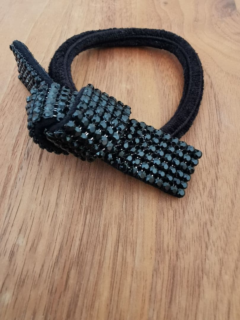 ★acca★ブラックドレスポニー★ヘアゴム★リボン