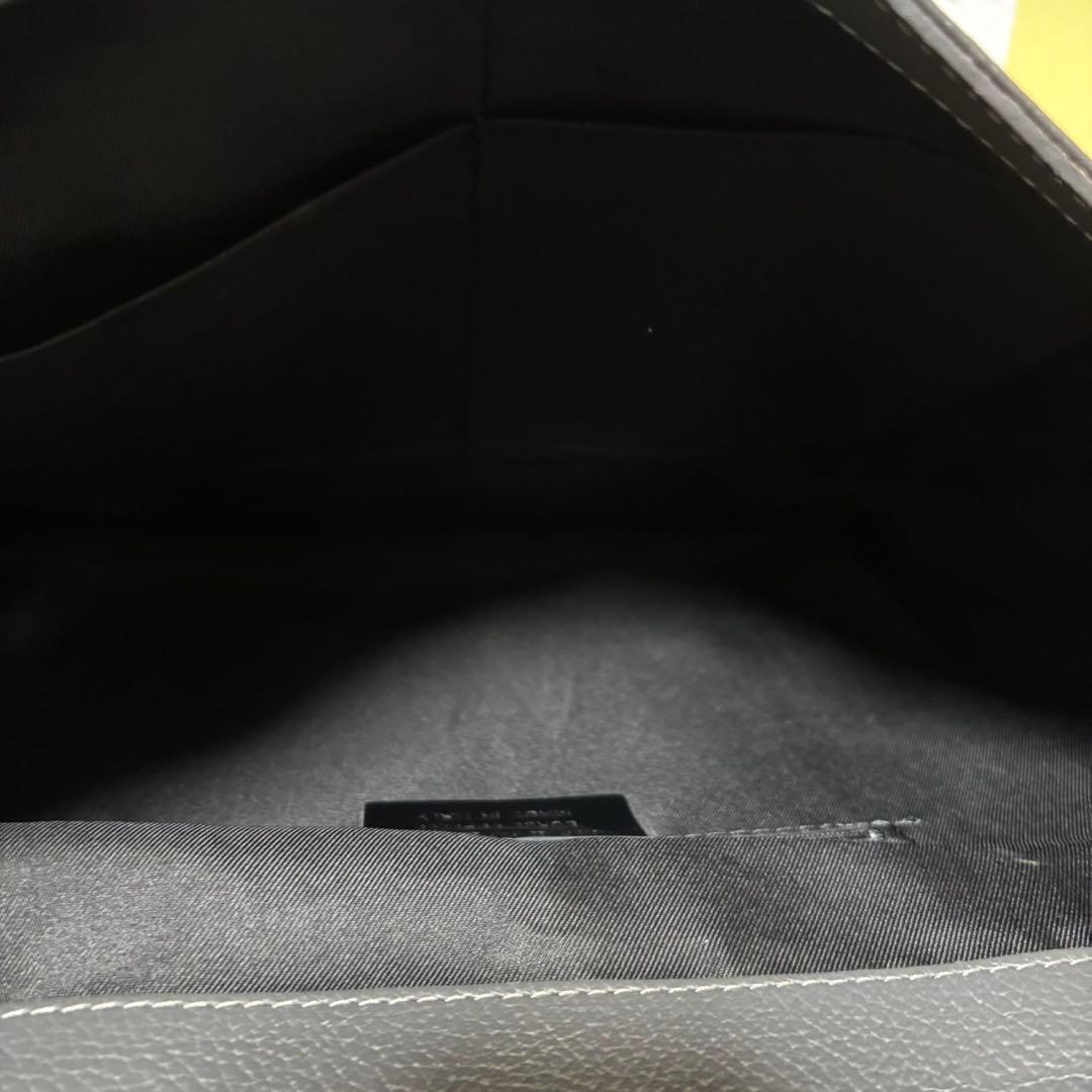 【新品未使用】　ボルサインペレ ビジネスバッグ　本革レザー シボ革 A4 グレー