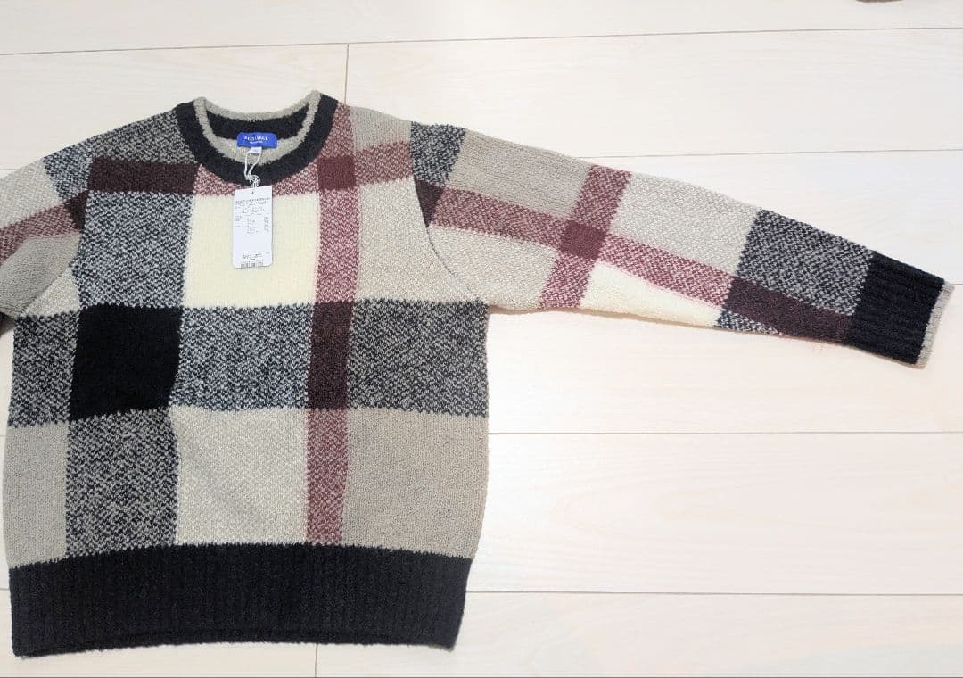 新品★ビッグスケール クレストブリッジチェック プルオーバーニット セーター