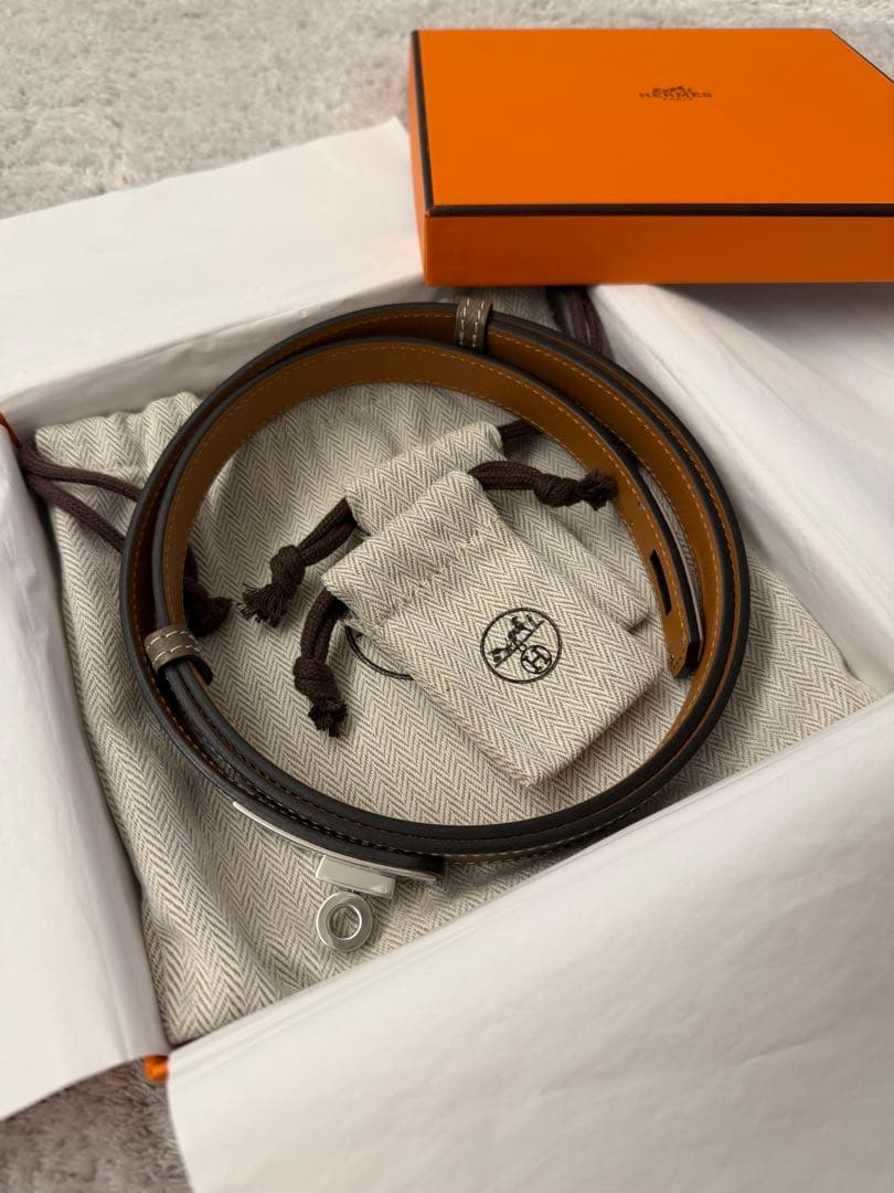 値下げ★HERMES ケリーベルト エトゥープ　シルバー金具