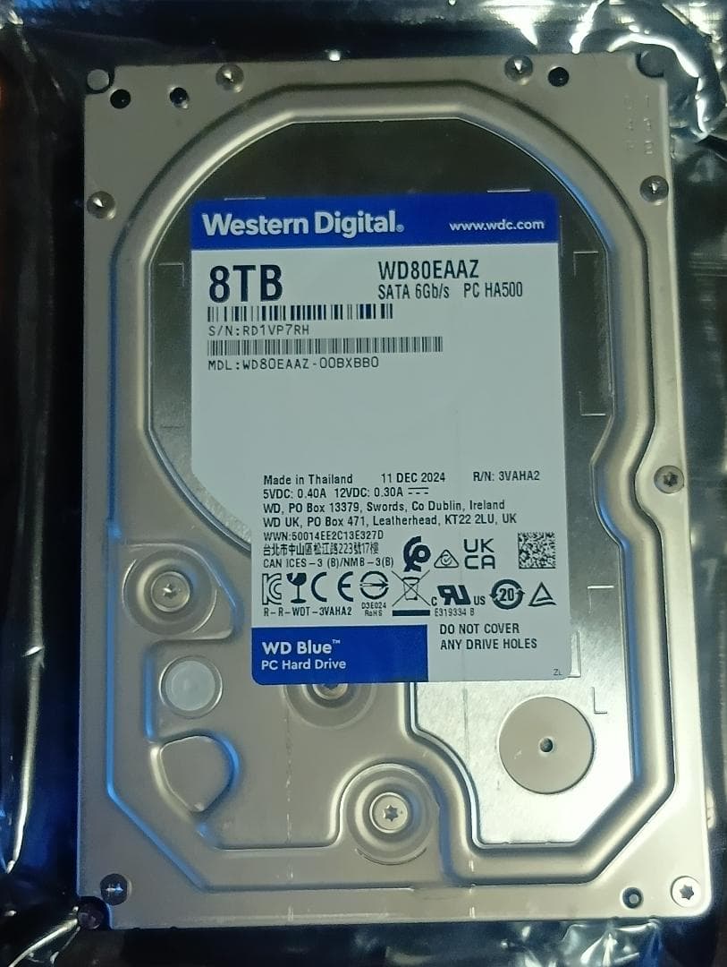 m*3様 Western Digital WD80EAAZ 8TB HDD 　3