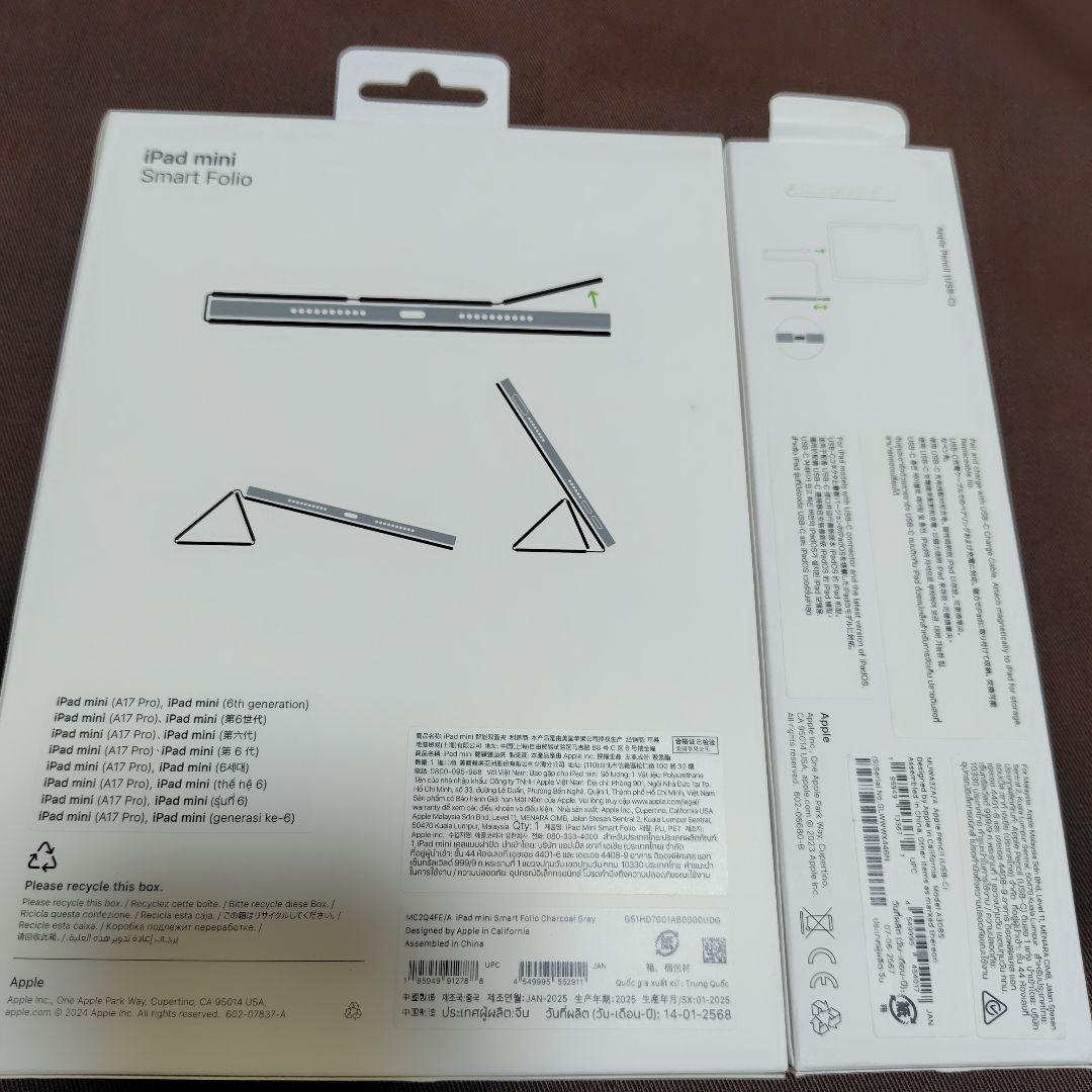 iPad本体 iPad mini + Apple Pencil + Smart Folio