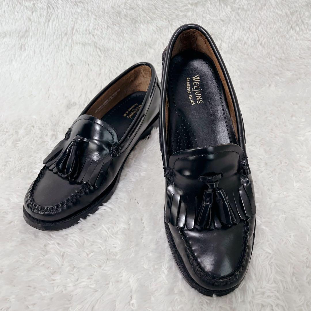 【未使用級】 G.H.BASS タッセルローファー 23.5cm フリンジ 本革